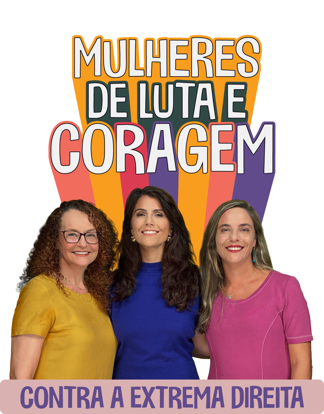 Foto com Luciana, Manuela e Fernanda sorrindo olhando para a câmera